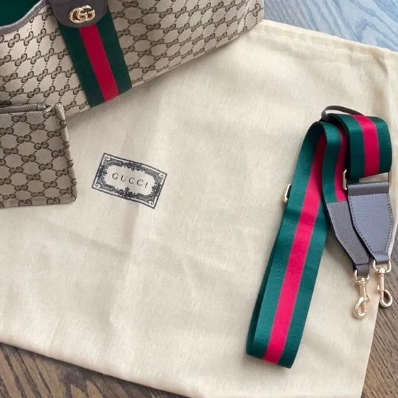 Beige Monogram Canvas Tote Bag - Picture 7 of 9